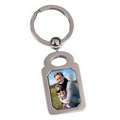 Key Ring, Silver W/Full Color Inserts - Rectanglular Tag - 3"